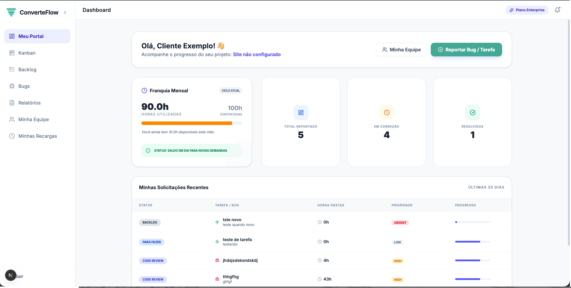 Screenshot 8 da plataforma ConverteFlow